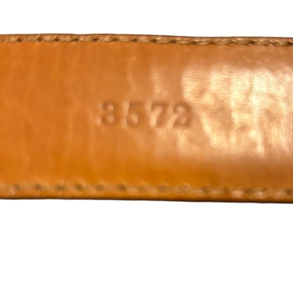 Brown Croc Alligator Grain Cowhide Leather Belt Bold Brass Buckle 36-40" Waist - Picture 6 of 12